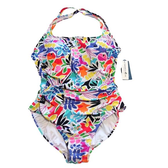Caribbean Joe Other - NWT Caribbean Joe Floral One Piece Swimsuit Size 12 Bright Multicolor